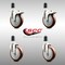 Service Caster 5 Inch 316SS Maroon Poly Swivel 1-5/8 Inch Stem Caster Lock Brake SCC, 2PK SS316TTLEX20S514-PPUB-MRN-2-S-2-158 - alternate 4